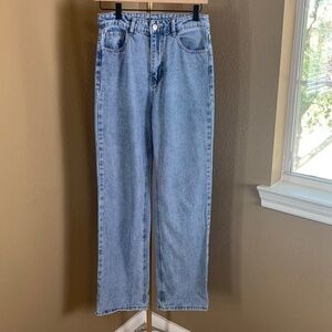 SHEIN Light Wash Straight Leg Jeans Women’s XS High Rise Denim Y2K Casual